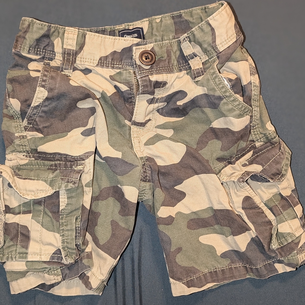 Green and Tan Camouflage Shorts